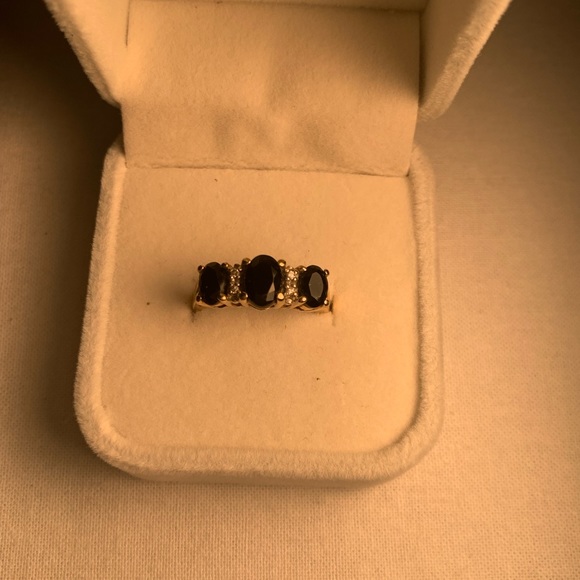 Engagement! Mother's Day! Anniversary! Gorgeous Onyx & Diamond 14K ring 6.5 - Picture 2 of 10